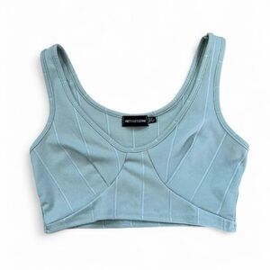 PrettyLittleThing Sage Ribbed Crop Top